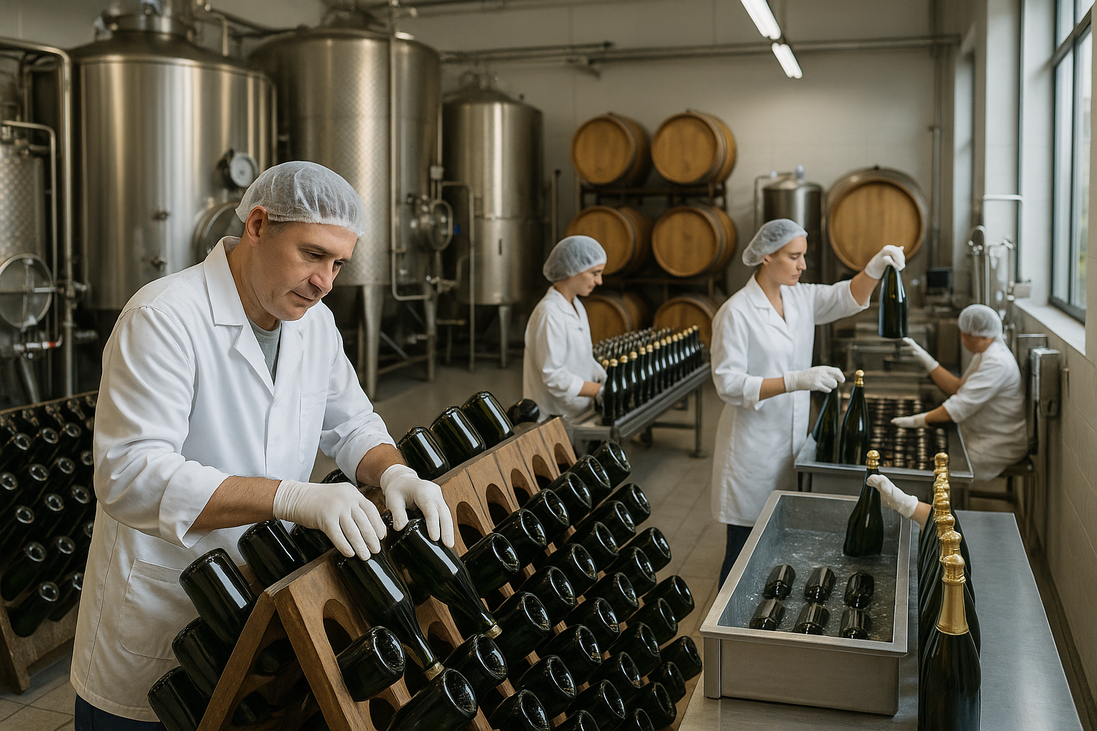 Proces tradicionalne proizvodnje pjenušca u vinariji – metoda fermentacije u boci